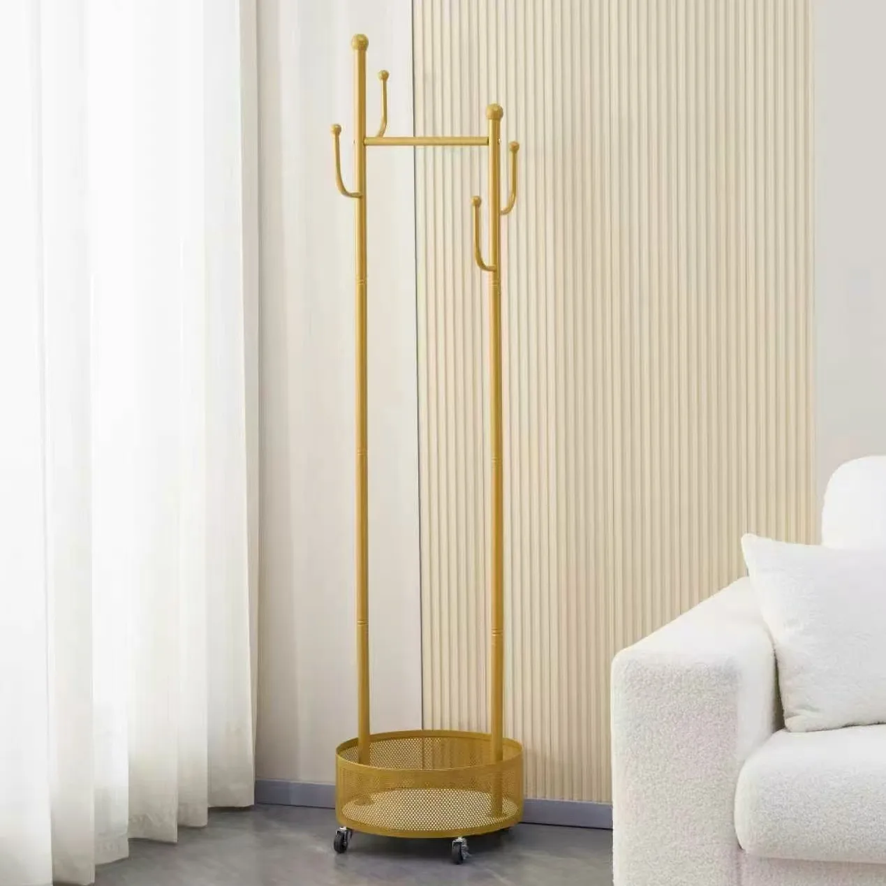 Colgador redondo, gran capacidad, con cesta, estante, moda, hogar, extraíble