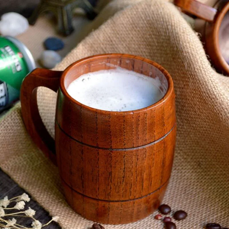 

240ml Classic Style Natural Wood Cup Wooden Beer Mugs Drinking for Party Novelty Gifts Eco-friendly