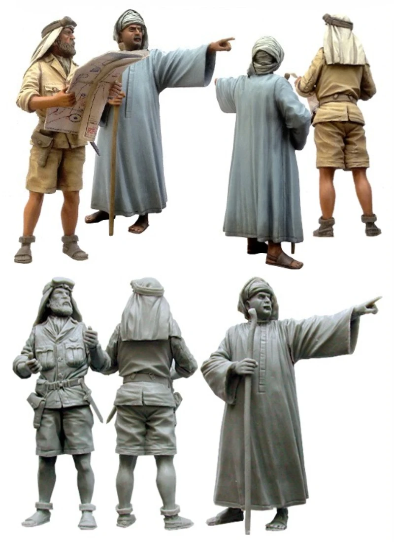 Kit modello di figura in resina pressofusa in scala 1/35 Ufficiale SAS e uomo locale 2 figure smontate e non verniciate