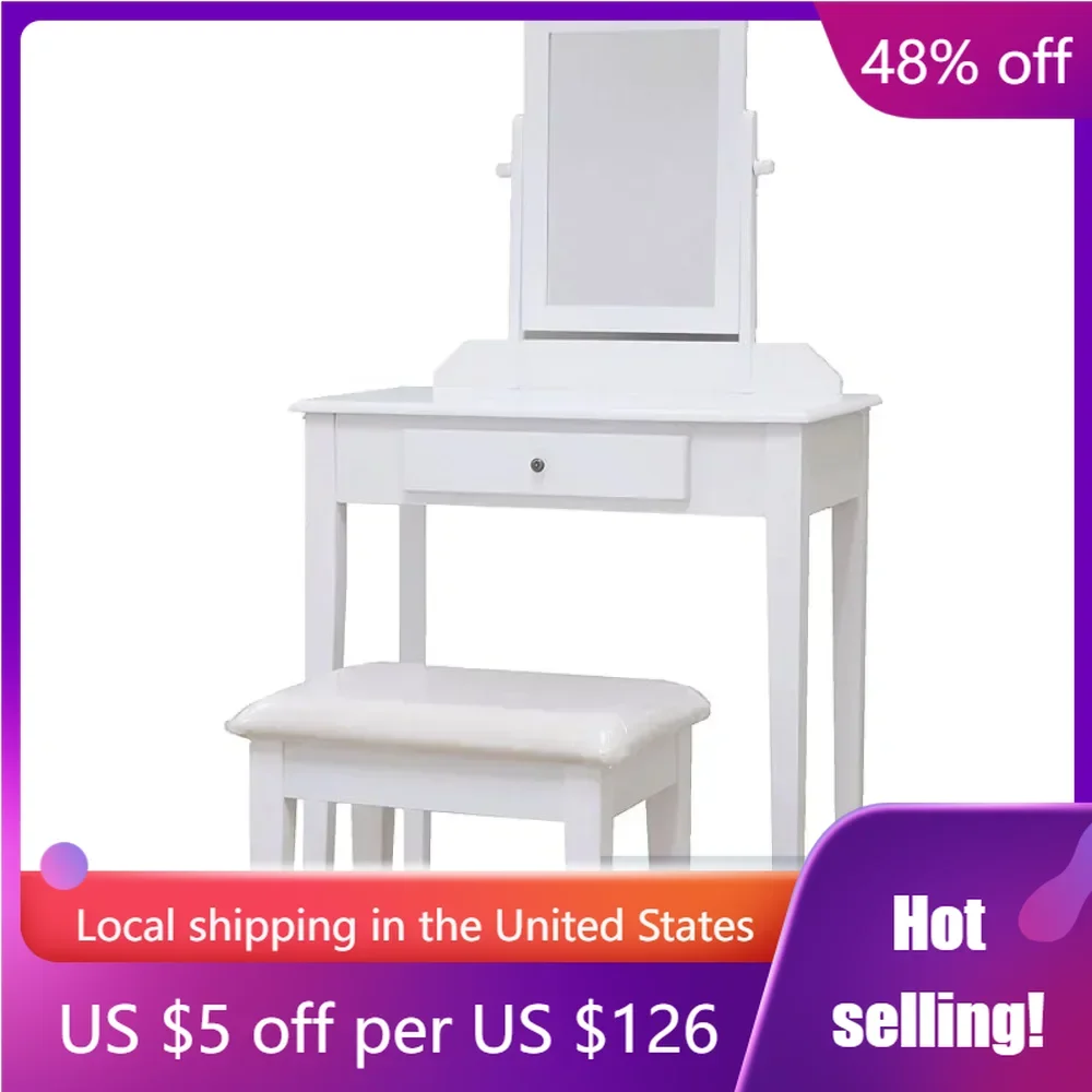 

Vanity Set With Stool and Mirror Freight Free Furniture Makeup Dressing Table With Mirror Dresser Bedroom Home