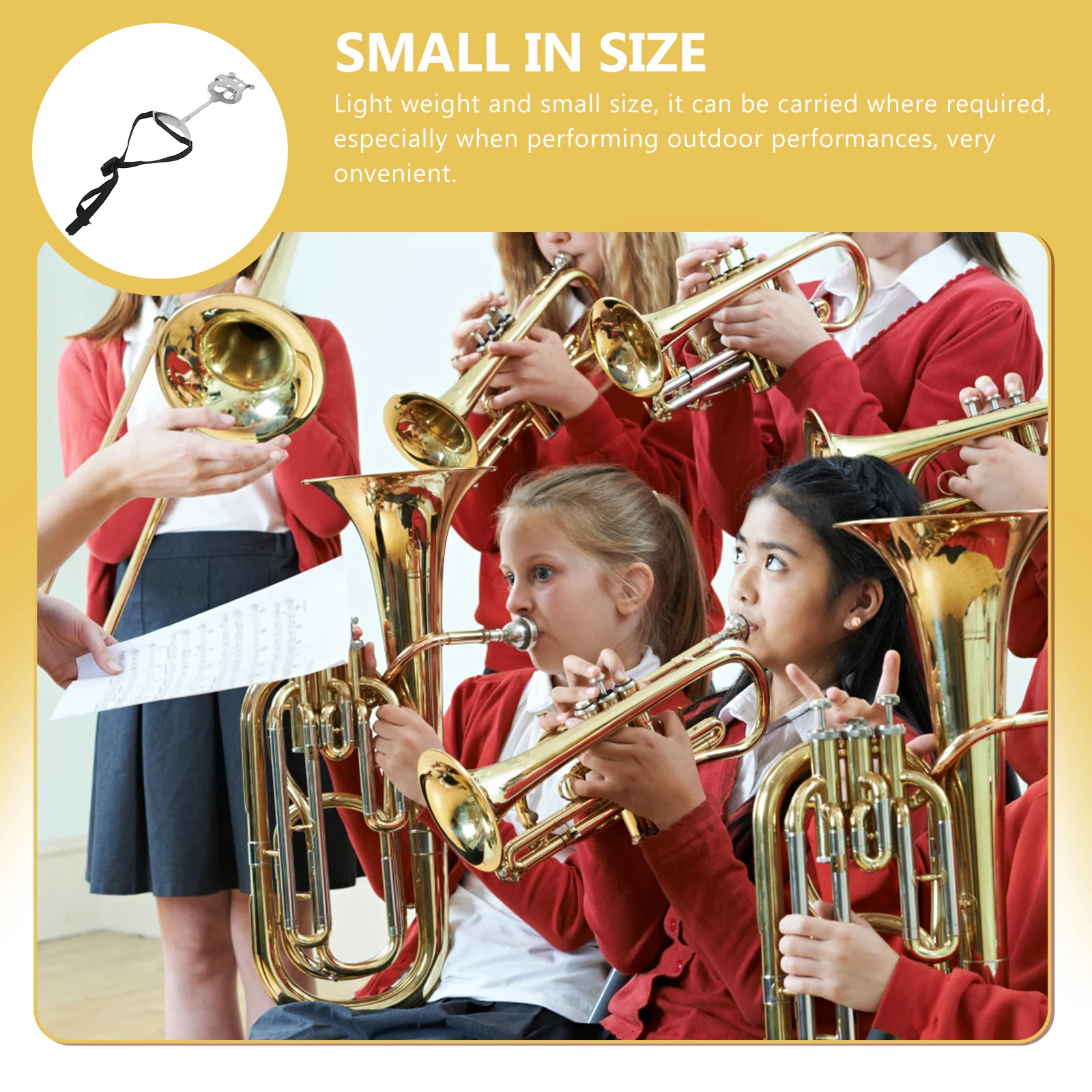 

Euphonium Music Score Stand Sheet Music Rack Holder Clip Iron Polyester Durable Portable Marching Band Accessory Brass-Wind