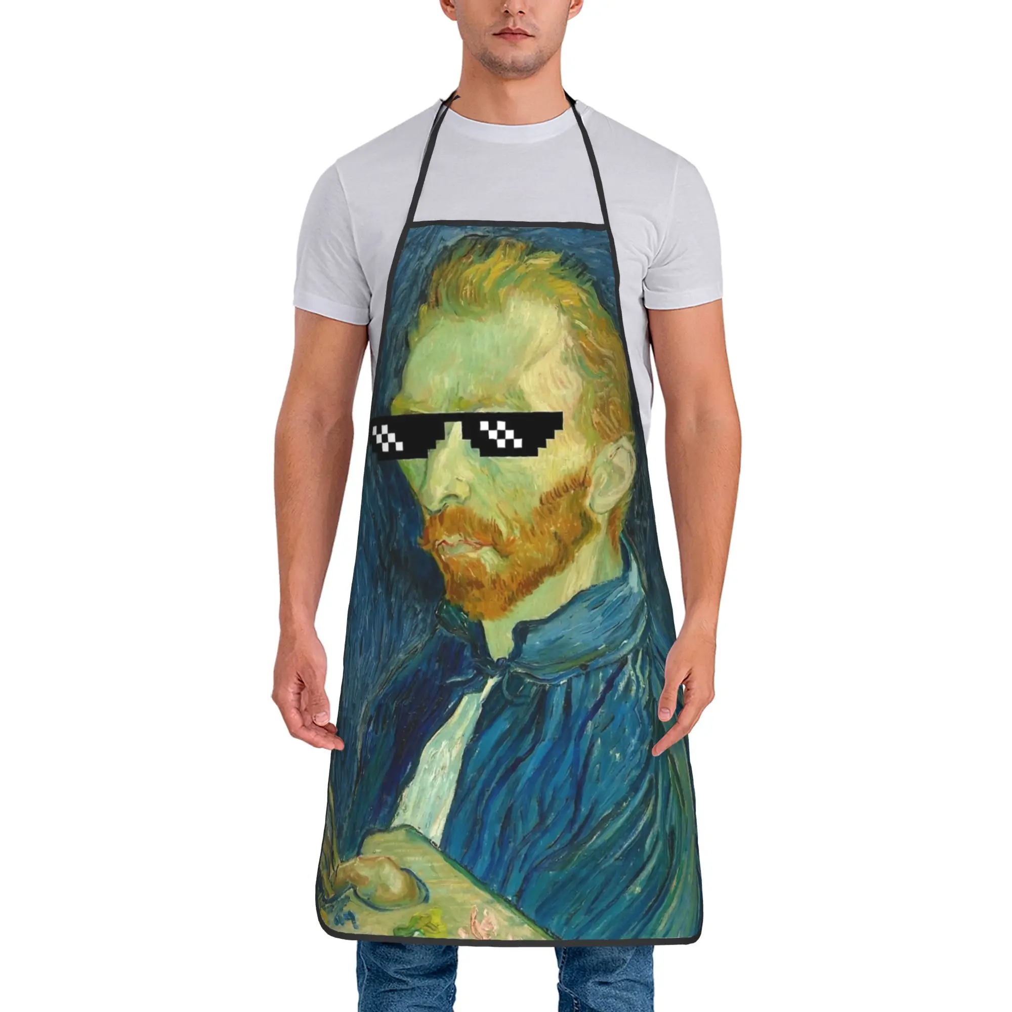 Gogh but Make it Cool Apron  Manicure Home Kitchen Accessories Household Cute Aprons without Pocket