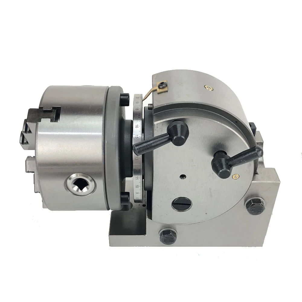 CNC Dividing Head BS-1 6 Inch CNC Rotary Axis 3 Jaw 160mm Chuck Center Height 128MM CNC Tailstock for CNC Router Rotary Table