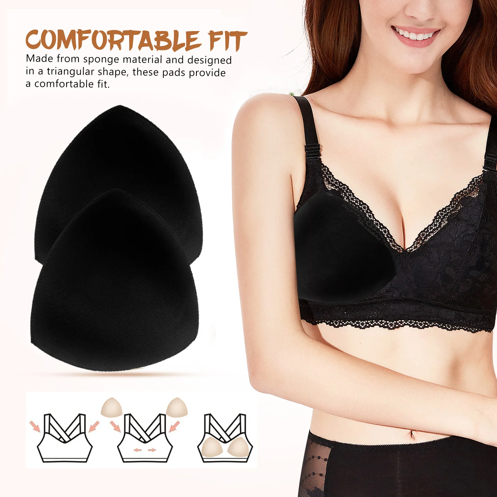 6 uds almohadillas de esponja sin espalda sin tirantes deportes insertos sujetadores para mujeres Bralette con aros para mujeres