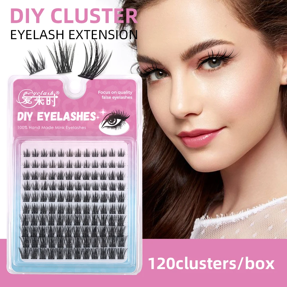 DIY Make-up-Set 120 Bündel Wimpern bindung und Siegel Wimpern kleber Pinzette Applikator Wimpern cluster Wimpern verlängerung komplettes Kit