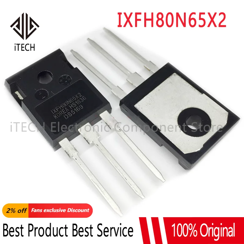 1-10pcs IXFH80N65X2 Brand New Imported Spot TO-247 650V 80A Transistor Integrated Circuits  IXFH80N