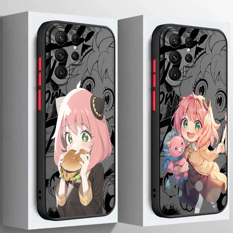 

Kawaii Anime SPY×FAMILY Anya Frosted Translucent For Samsung Note 20 A35 A03 A54 A31 A22 A34 A14 A24 A04 A55 5G Soft Phone Case