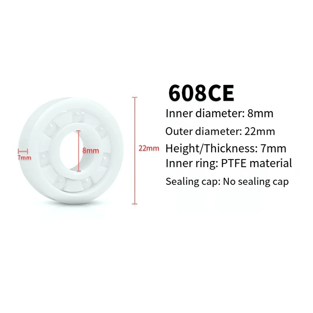 1PCS Zirconia Ceramic-Micro Thin Wall Bearing 608 Full Earthenware Sealed Bearing 8x22x7 For Zro2 Ball Bearings Tool Parts