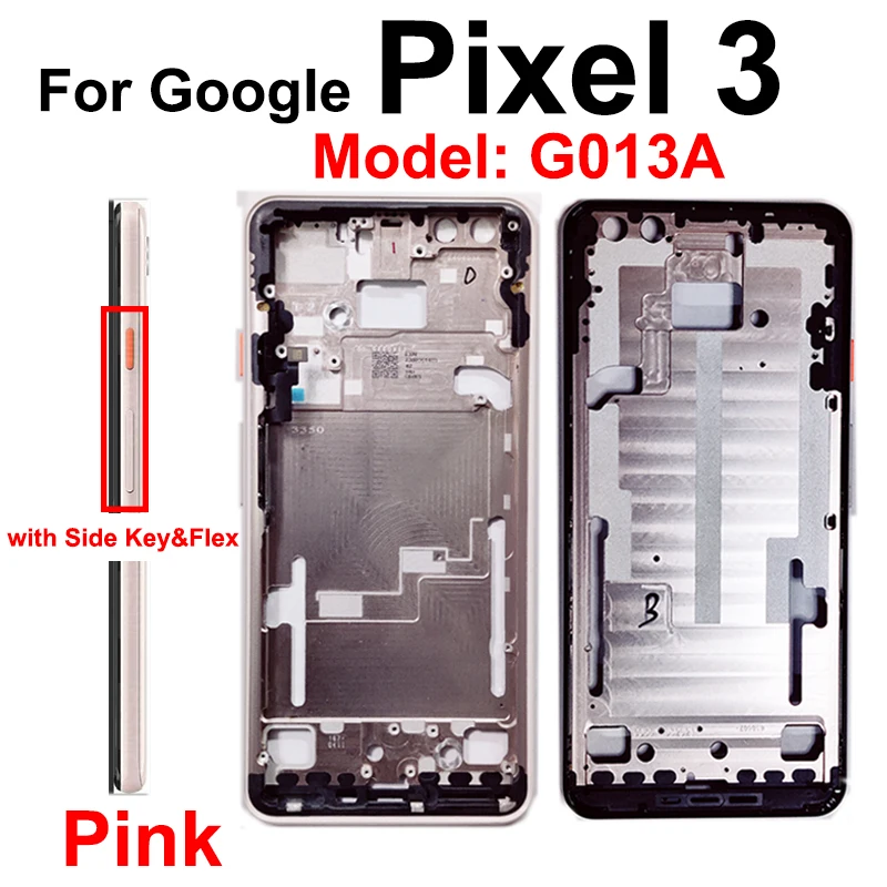 Middle Frame Housing For Google Pixel 3 G013A LCD Housing Middle Cover Back Cover Battery Door Housing Replacement Parts