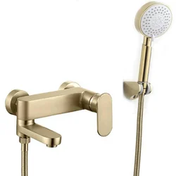 brushed gold or matte black brass copper bathtub faucet Hot and cold bath faucet,waterfall bathroom faucets Shower Set