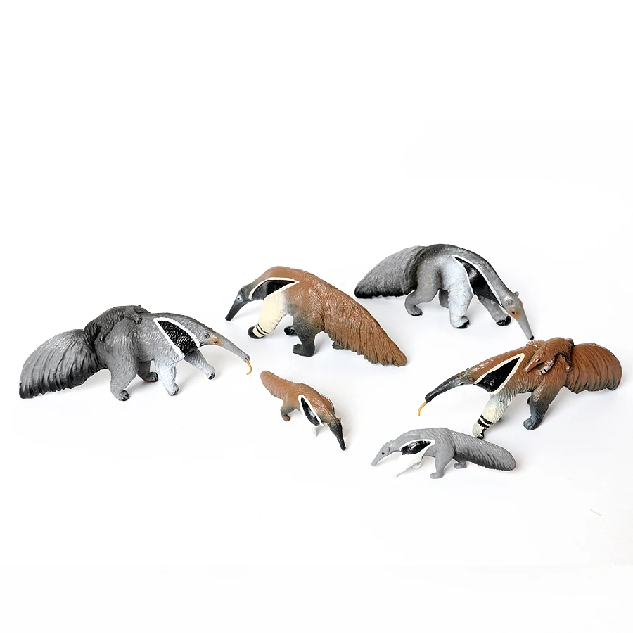 Realistic Wild Animal Model Plastic Anteater With Cub Toys Figure Figurine PVC Model  Educational Collection Kid Toy Gift