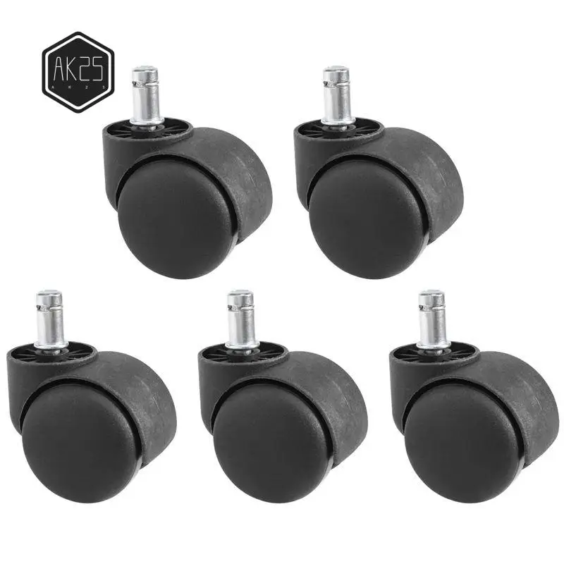 

AK25-50Mm Office Chair Roller Castor Wheels - Set Of 5 - Black