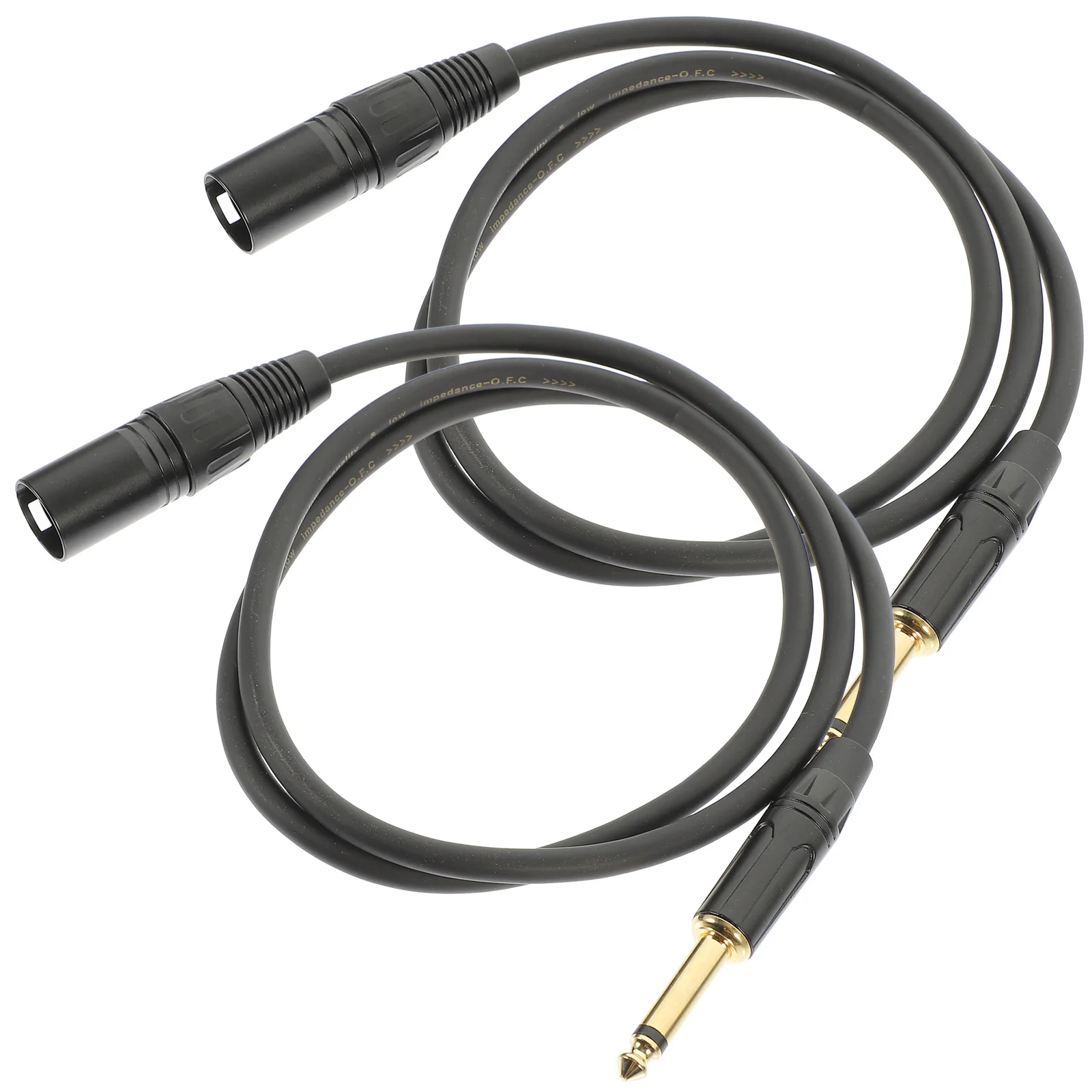 

2pcs 6.35mm to XLR Audio Cable High Fidelity Sound Soft PVC Compatible XLR Devices Noise Reduction Black 1m Audio Line Video