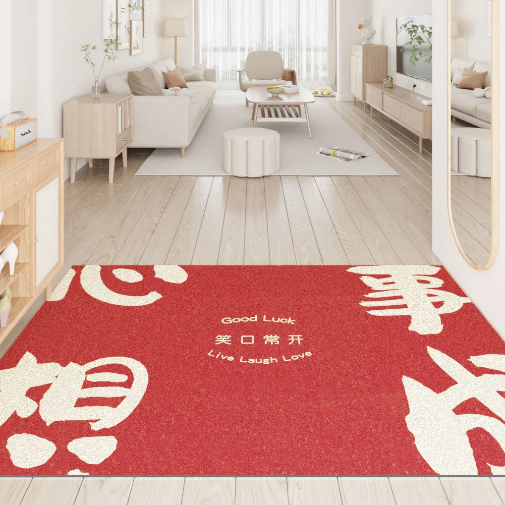 Wear Resistant Dust Removal Red Household Balcony Door Non Slip Pvc Carpet