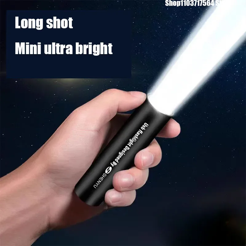 Strong Light Flashlight Usb Rechargeable Mini Small Dedicated Outdoor Portable Durable Titanium Aluminum Alloy Flashlight