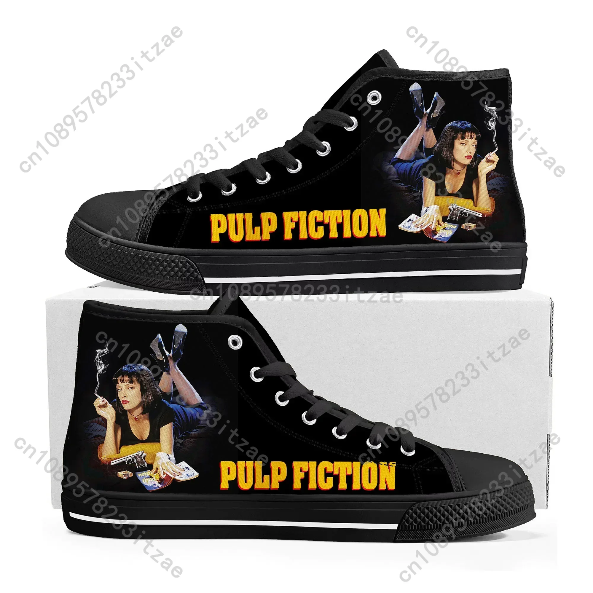 

Pulp Fiction Movie High Top High Quality Sneakers Mens Womens Teenager Canvas Sneaker Casual Custom Made Shoes Customize Shoe