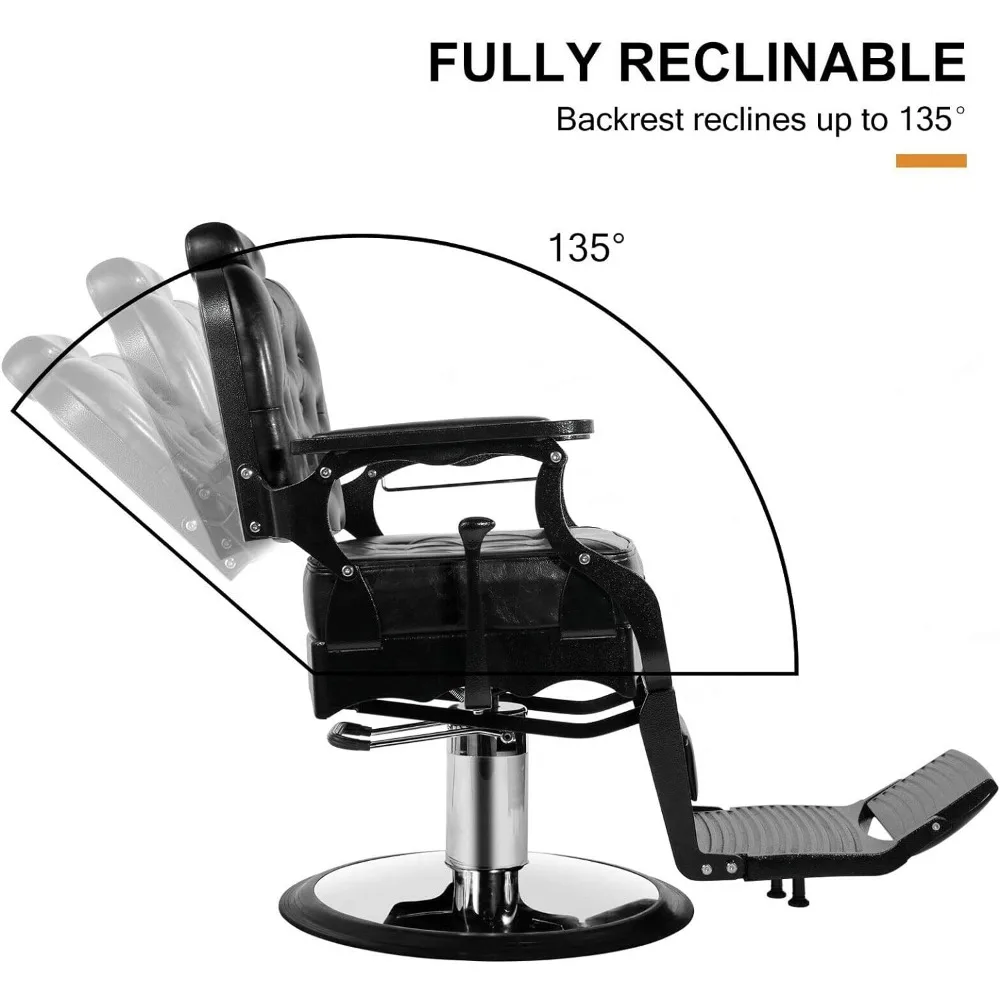 Artist hand Vintage Barber Chair Heavy Duty Hydraulic Recline Salon Chair Classic Barber Chairs for Hair Stylist Tattoo Chair