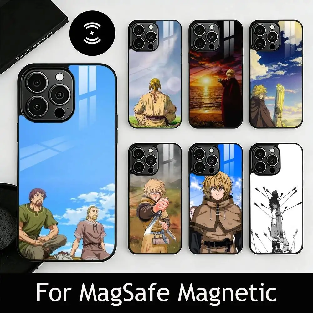 

V-Vinland Saga Phone Case For iPhone17,16,15,14,13,12,11 Plus,Pro Magnetic with Magsafe Wireless Charging