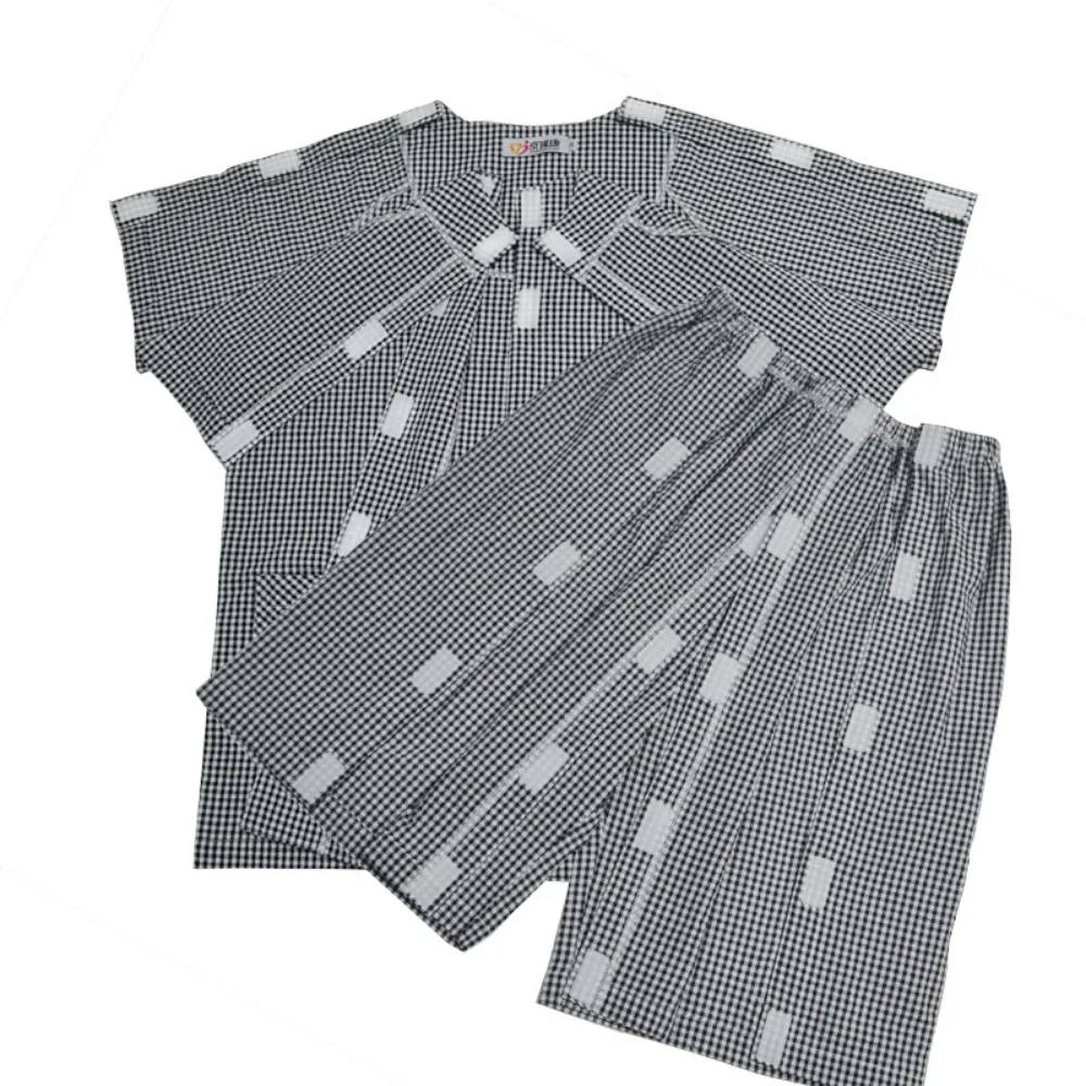 

Summer Short-Sleeved Shorts Hospital Gown Nursing Fracture Rehabilitation Set Care Patients Paralyzed Bedridden Elderly Clothing