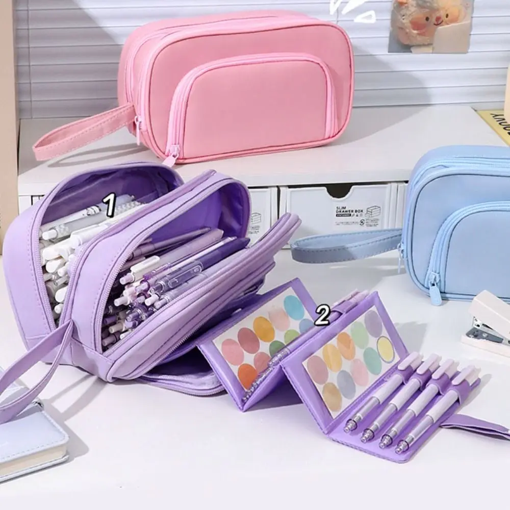 Чехол для ручек, большая вместительная сумка для хранения ручек с несколькими карманами, износостойкая сумка для хранения канцелярских принадлежностей из ткани Оксфорд, студенческая сумка