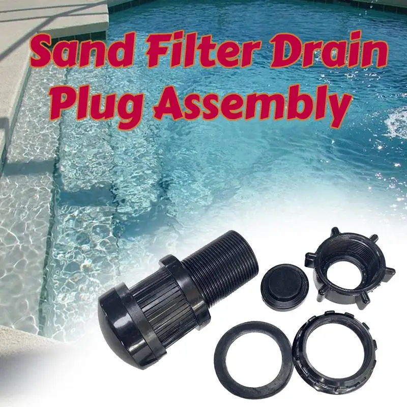 Sand Filter Drain Plug Assembly 1.5inch Replacement Water Drain Set Drain Valve for Pool Sand Tank Sand Filter Pumps Accessories