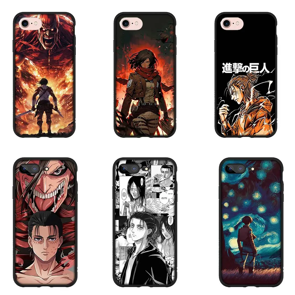 Levi Cartoon Attack on Titan Eren Jaeger Phone Cover Case for Apple iPhone 15 14 Plus 13 12 Mini Pro Max + 13Pro 14+ 15+ Coque