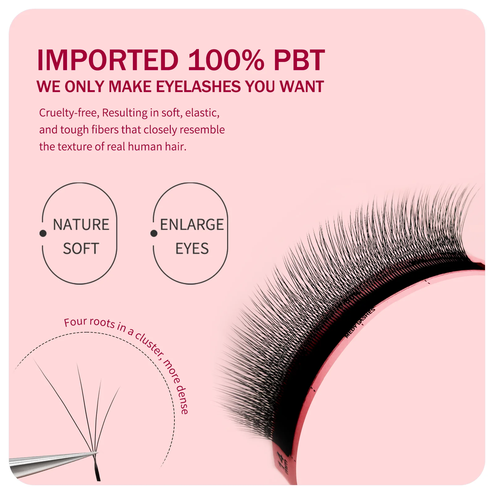 Medylashes Fox 4D Wimpernverlängerung Fluffy W-Shaped Air Series Fox Soft Natural Volume Fox Eye Lashes