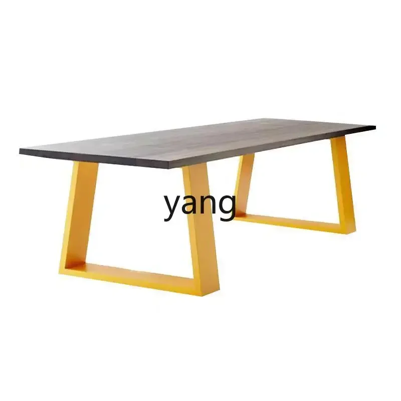 

LMMsolid wood black dining table rectangular personalized desk