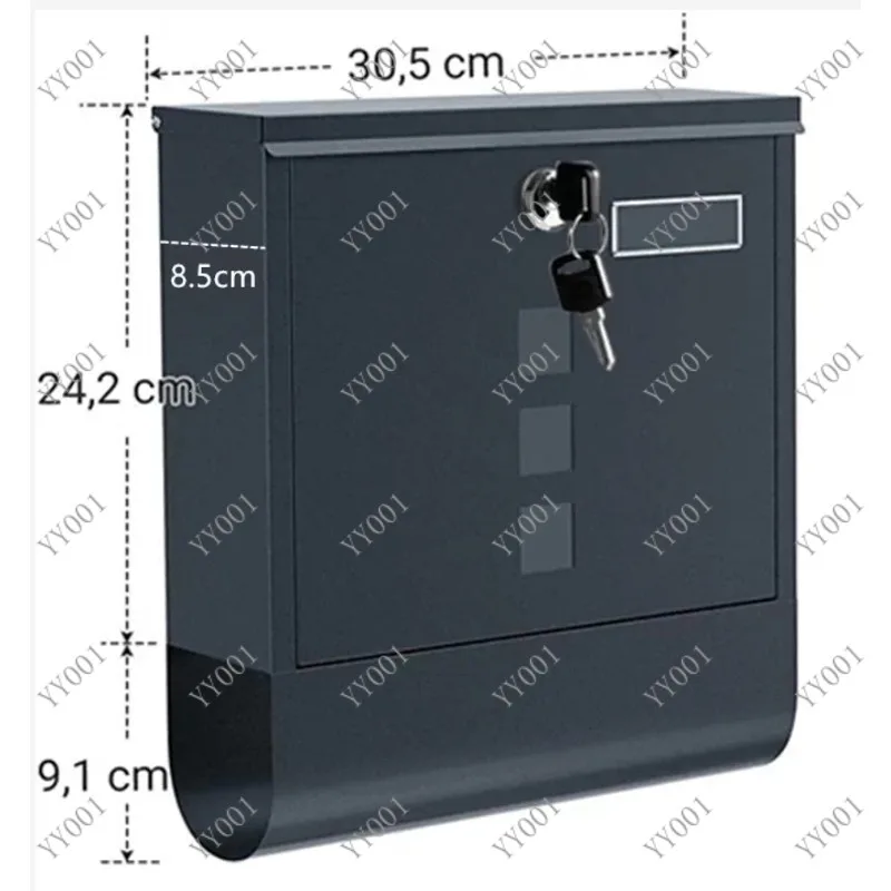 

Outdoor cross-border wall-mounted copper lock mailbox with observation window