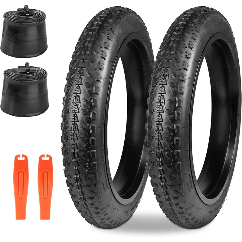 

ZUKKA E Bike Tire Fat Bike Tire 2 Pack 20"/26"x3" Electric Bicycle Tire With 2 Tubes for Mountain Snow and Beach Bike