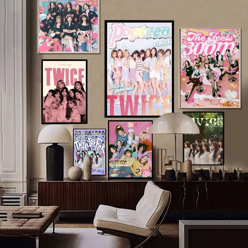 Affiches autocollantes vintage du film Kpop T-Twice, décoration murale pour chambre, bar, café, maison.
