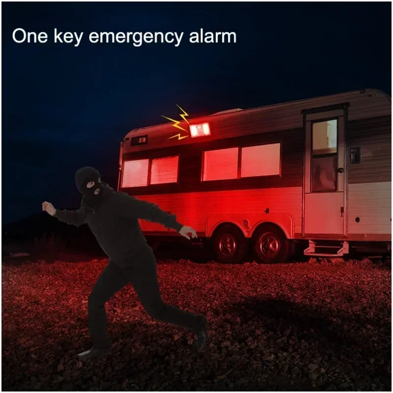 129DB Motion Sensor Alarm Detector Remote Control Security Alarm Lamp For Home Yard Outdoor Solar Light