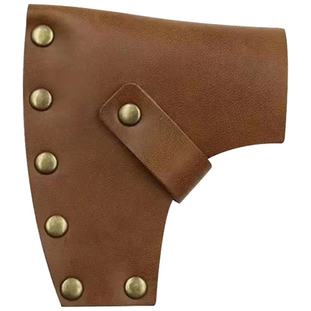 

Axe Cover Hatchet Protective Case for Camping Light Brown Cowhide Portable Axe Protector Hand Tool