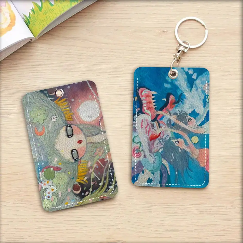 A-Aya T-Takano Art Bank Card,Subway, Bus Card Holder Keychain Key Ring Door Access Tags ID Card Case Keychain Access