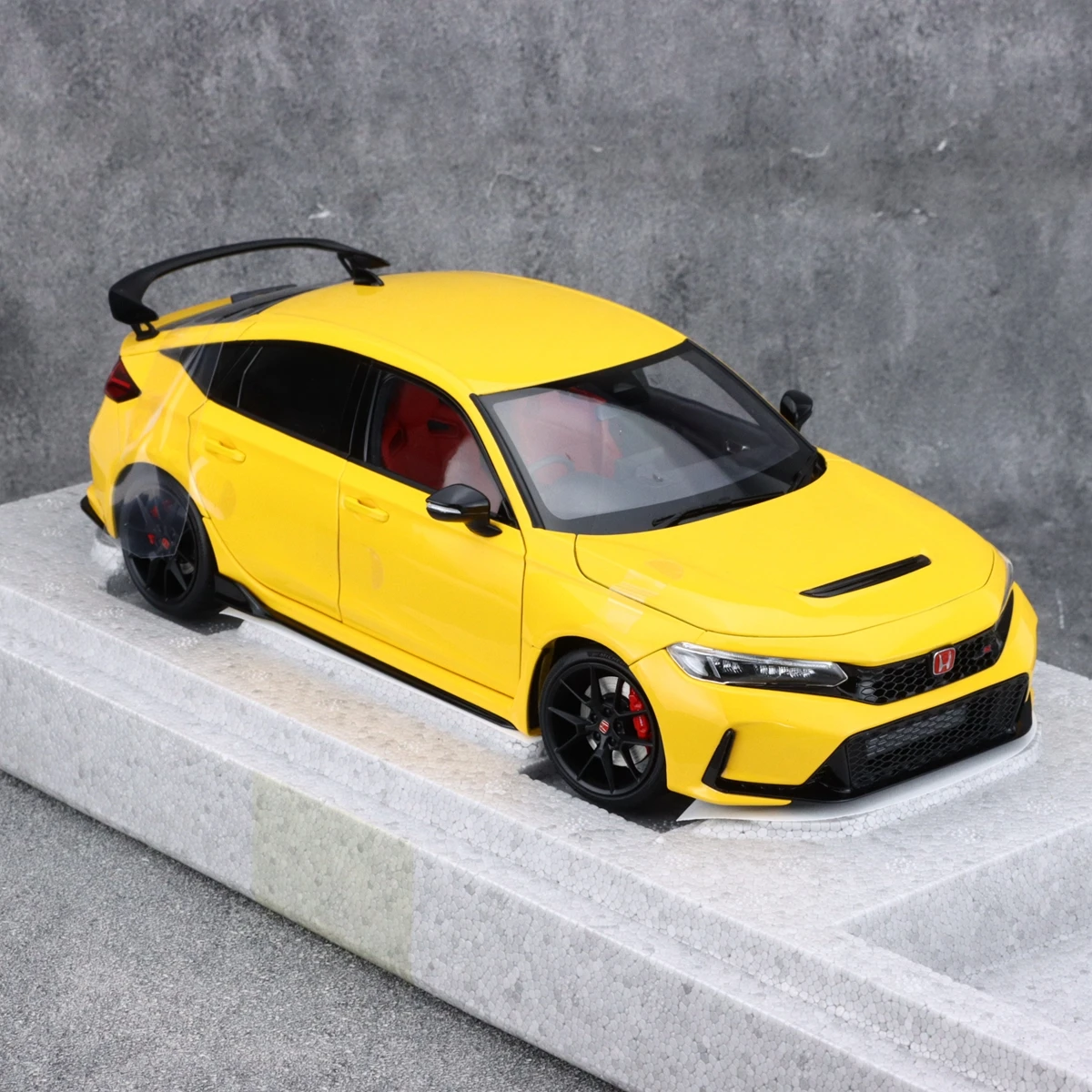 MOTORHELIX MH 1:18 Civic Type R FL5 Gelb JDM Simulation Limited Edition All Open Alloy Metal Statisches Automodell Spielzeug Geschenk