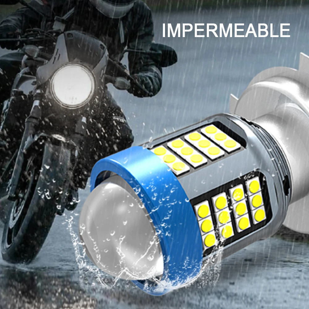 H4 LED المصابيح الأمامية للدراجات النارية الأبيض عالية منخفضة شعاع العارض عدسة الضباب مصباح سكوتر دراجة نارية كشافات