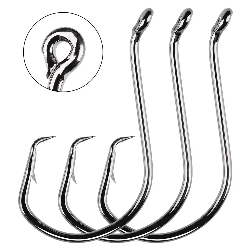 100pc/bag Circle Carp Eyed Fishing Hook Size 6#-7/0# Ring Eye Japan Fishhooks Fishing Hooks Single Jig Fish Hook Tackle