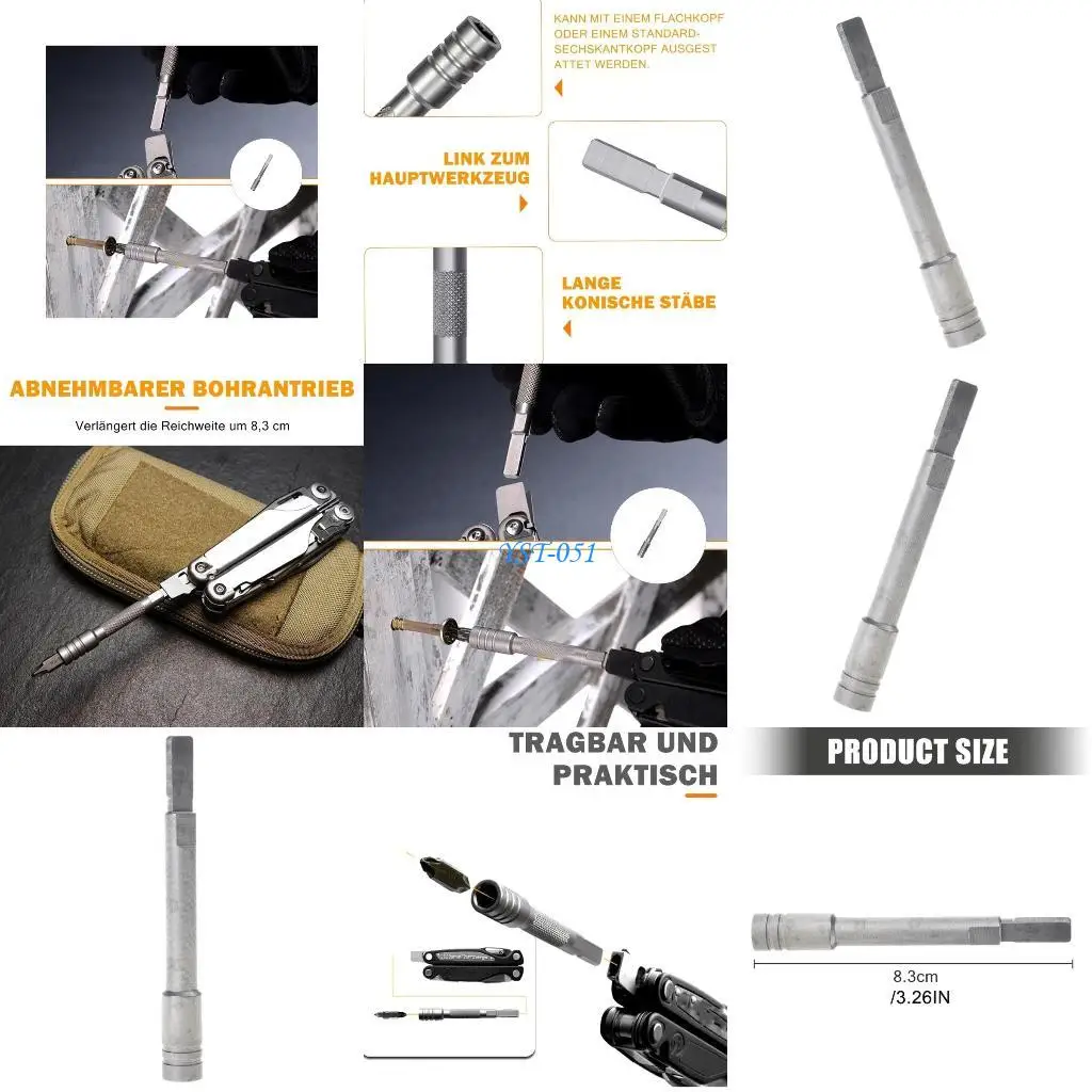 

E15A Bit Extension 83mm Tool Adapter Suitable for 1/4Inch Hexagonal Shank Bit And Flat Drills For Tight Space