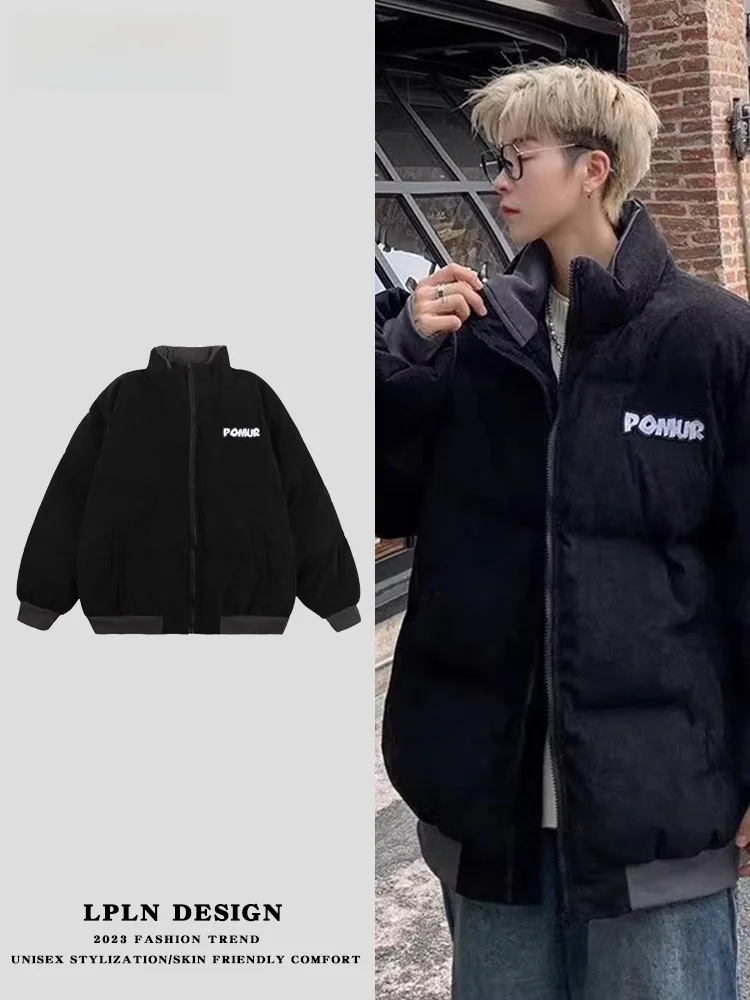 

Мужская утепленная вельветовая куртка LPLN American Style из хлопка, свободного кроя, с воротником-стойкой, для весны, осени и зимы