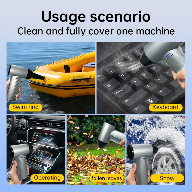 منفاخ صناعي بمحرك بدون فرشاة 40 مم، قوة إعصار عاصفة 90KR لتنظيف الغبار الثقيل على السيارات والكمبيوتر الشخصي ورشة العمل