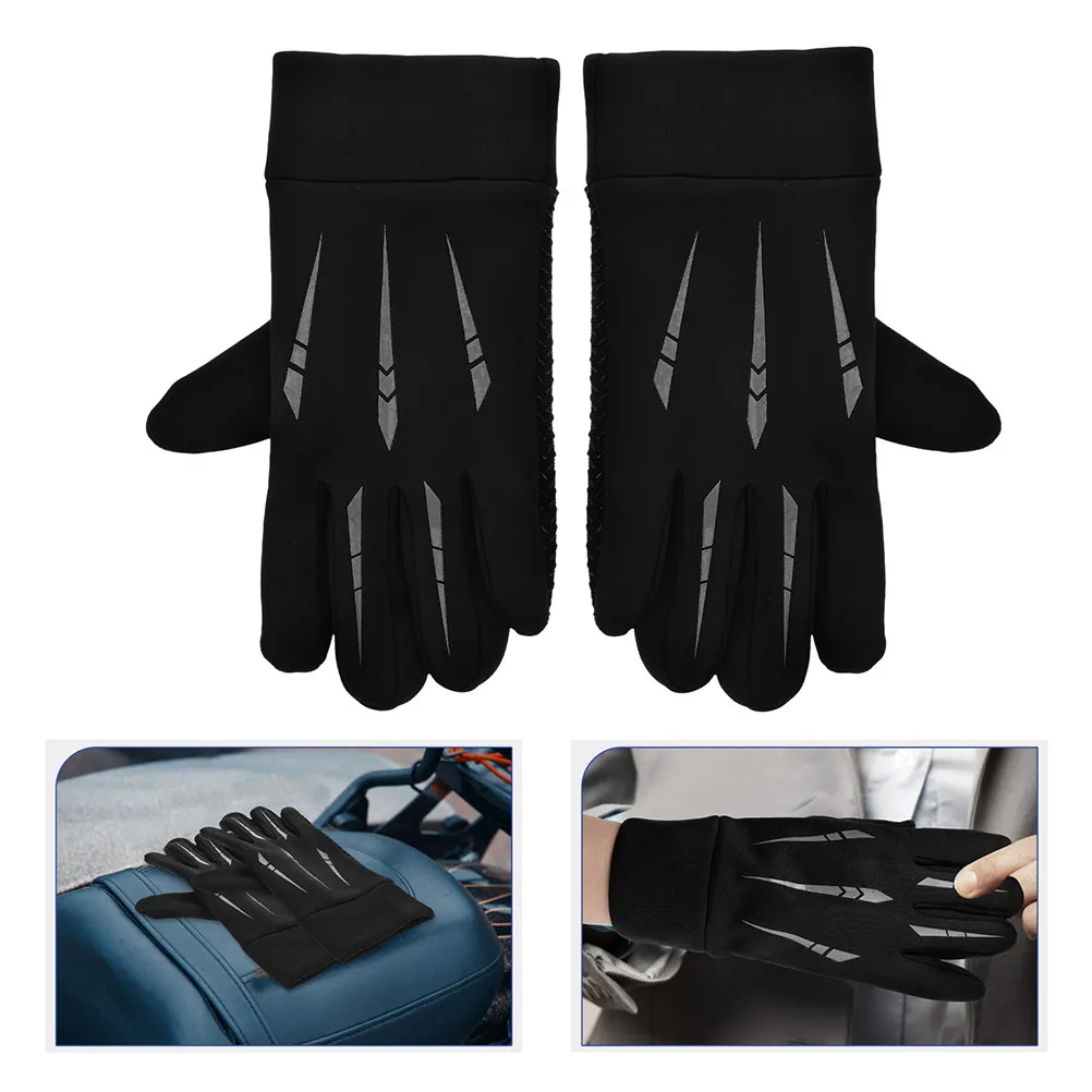 

2Pairs Insulated Motorcycle Gloves Full Finger Windproof Warm Touchscreen for Winter Riding Motorbike Cycling Hiking Running
