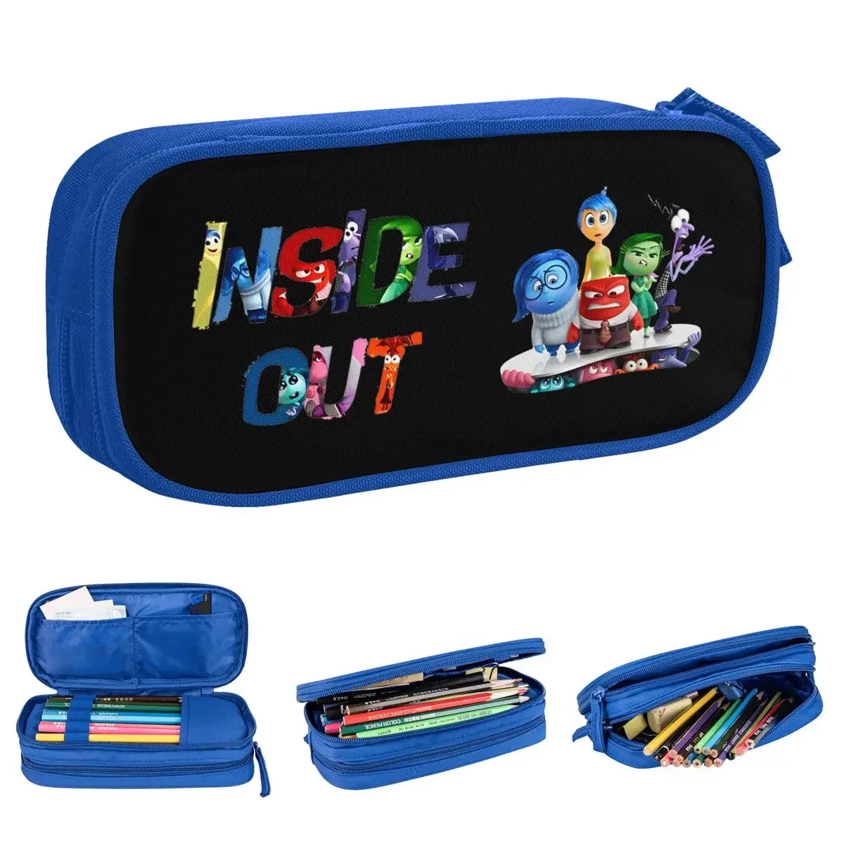 Insides-Outs Sadness Anger Pencil Cases Fun Cartoon Pen Box Bag Student Big Capacity School Supplies Gifts Pencilcases