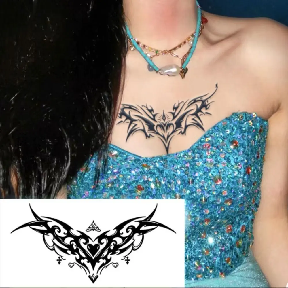 Waterproof Temporary Tattoo Stickers Heart Pattern Personalized Punk Tattoo Stickers Long-lasting Sweat-proof