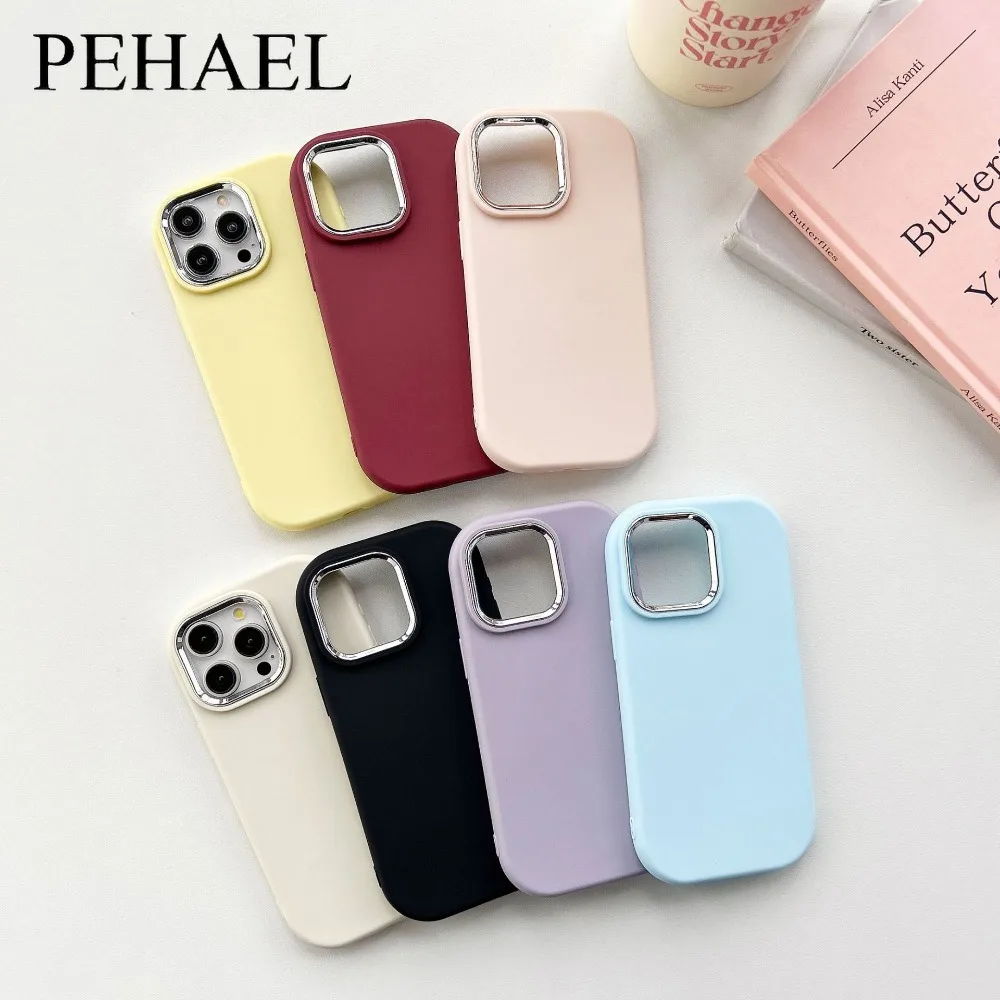 PEHAEL Plump Blue Pink Black White Phone Case for IPhone 15 14 13 12 11 Pro Max X XR XS 8 7 Plus Fall Prevention Protector Cover