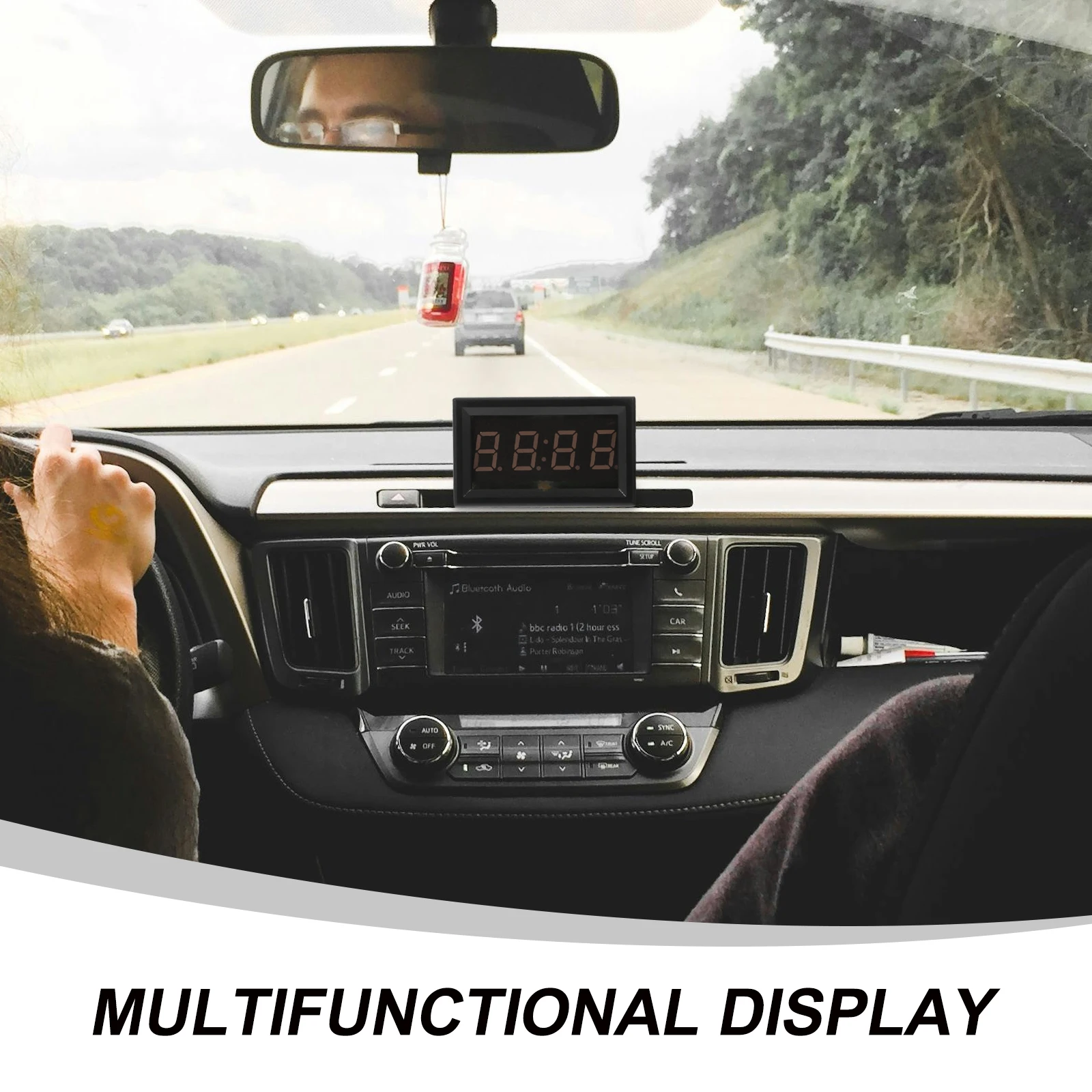 

Car Digital Clock Thermometer Voltage Meter Dashboard Display Temperature Gauge Automotive Socket Plug For Vehicle Interior Car