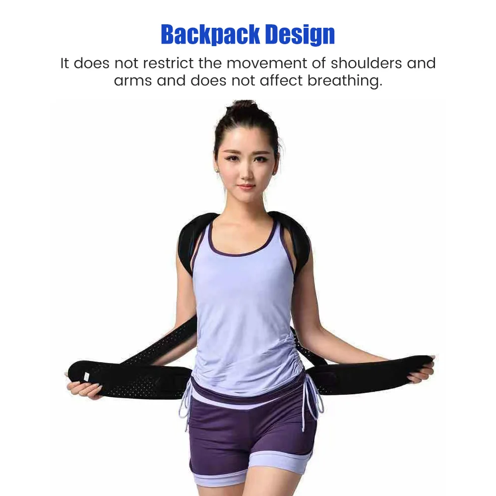 Posture Corrector Reinforced Belt Lumbar Column Vest Adjustable Back Support Strap Shoulder Spine Brace Neck Stretcher Trainer