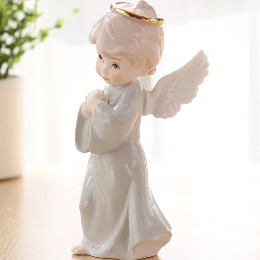 

Exquisite Small Angel Crafts Light Green Desktop Decoration Simple Fashion Ceramic Art Home Decor Gift Desktop Decoration