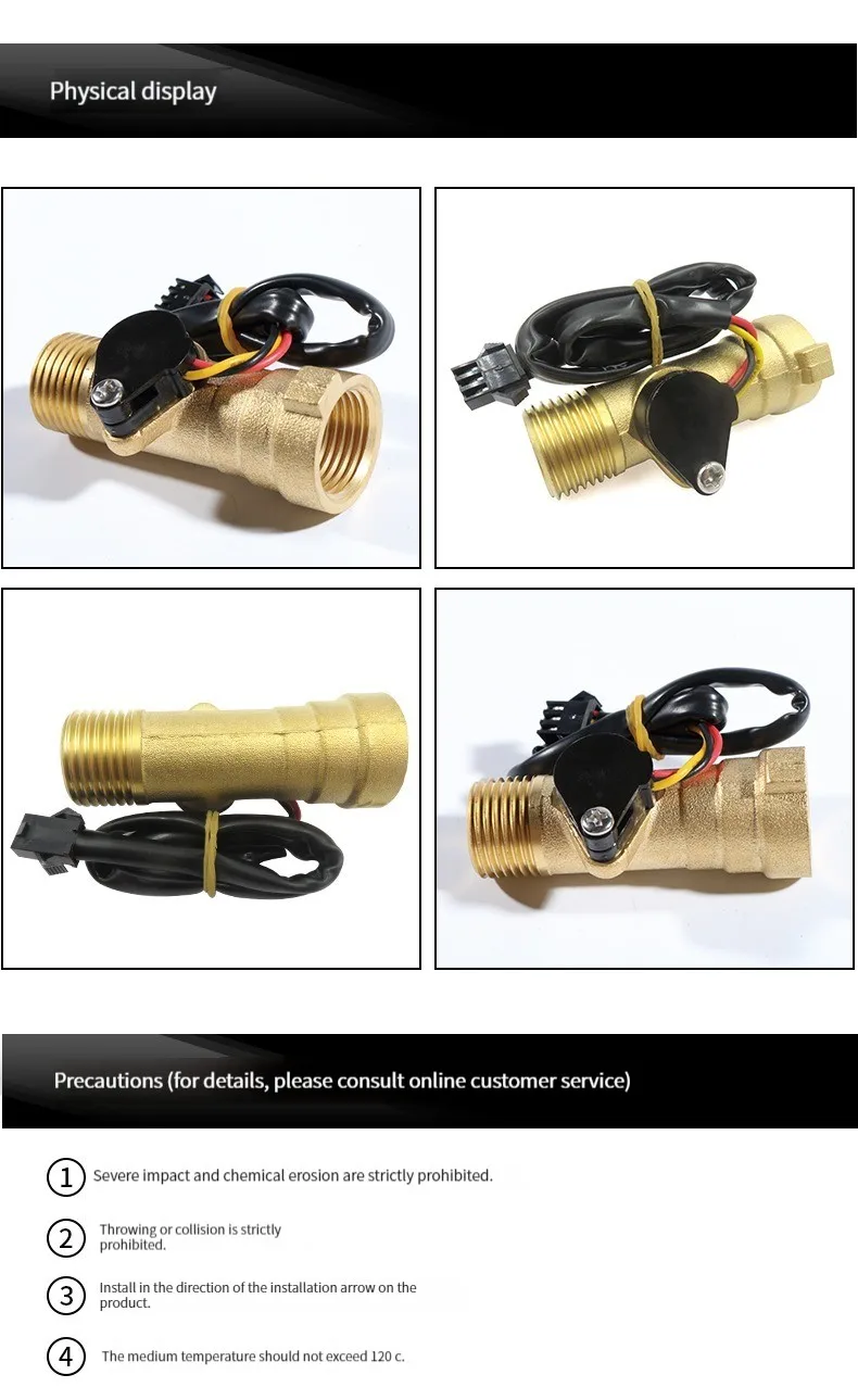 Compteur de débit d'eau solaire de chauffe-eau de capteur de débit électronique G1/2 YF-B8 la assujetmagnétique de 1-30L/M