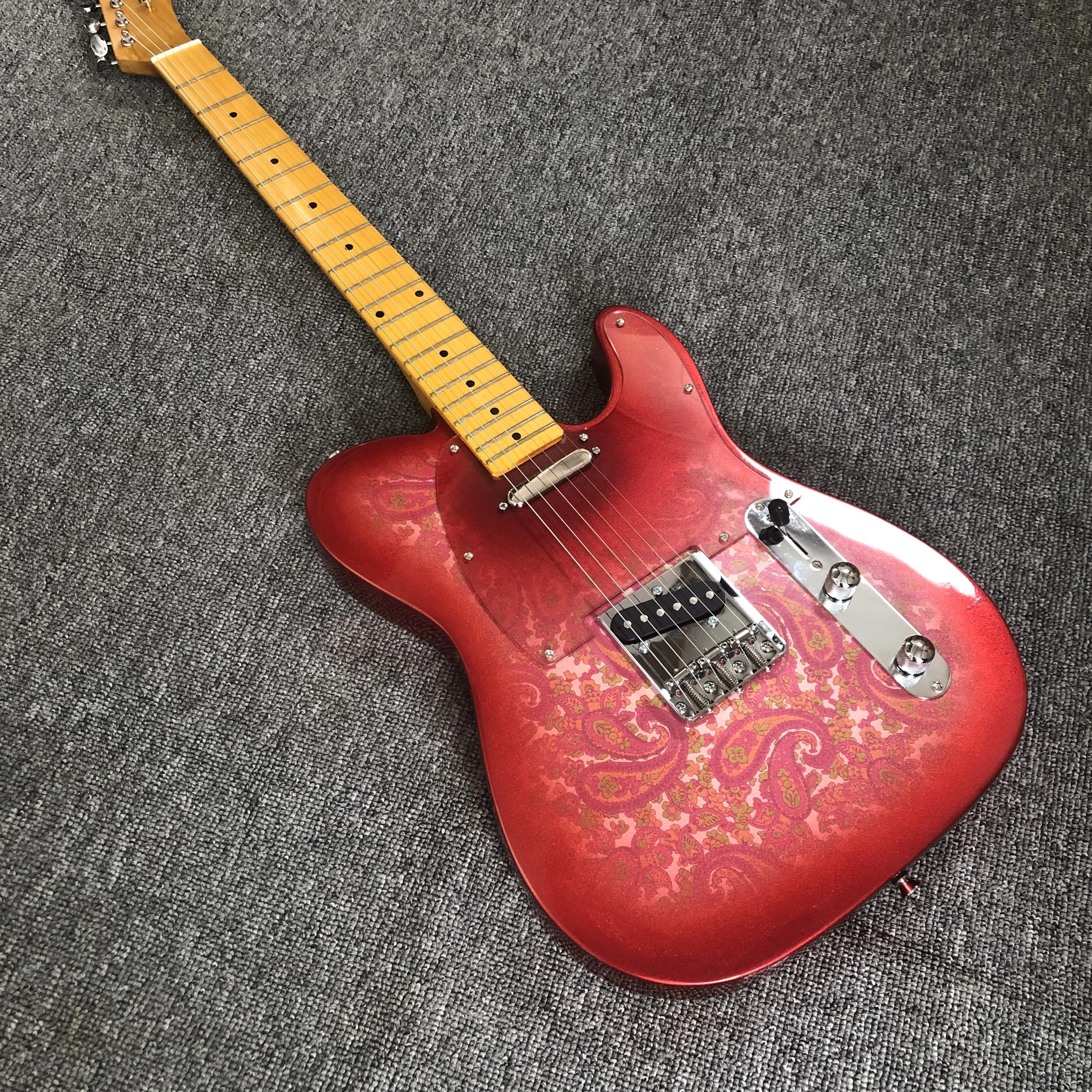 New Paisley Pink Electric Guitar, Wholesale and Retail,Oil painting veneer