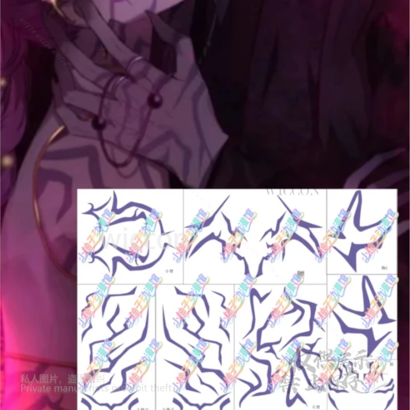 Anime Huntrix Demon Hunters K-Pop Devil Boys Jinu Rumi Prop Tattoo Body Stripe Adesivi Costume Cosplay Halloween Gioco di ruolo Party